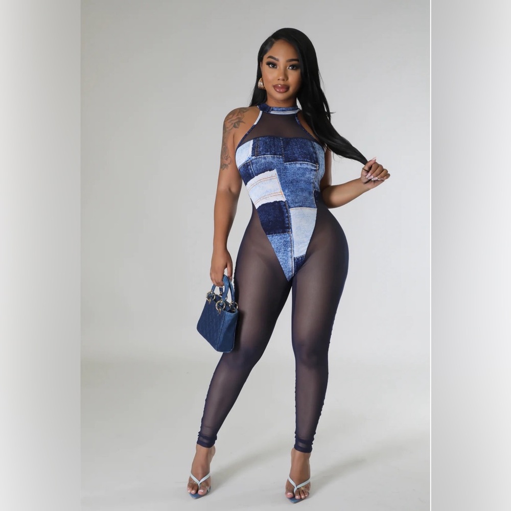 Mesh Sleeveless Sexy Jumpsuit